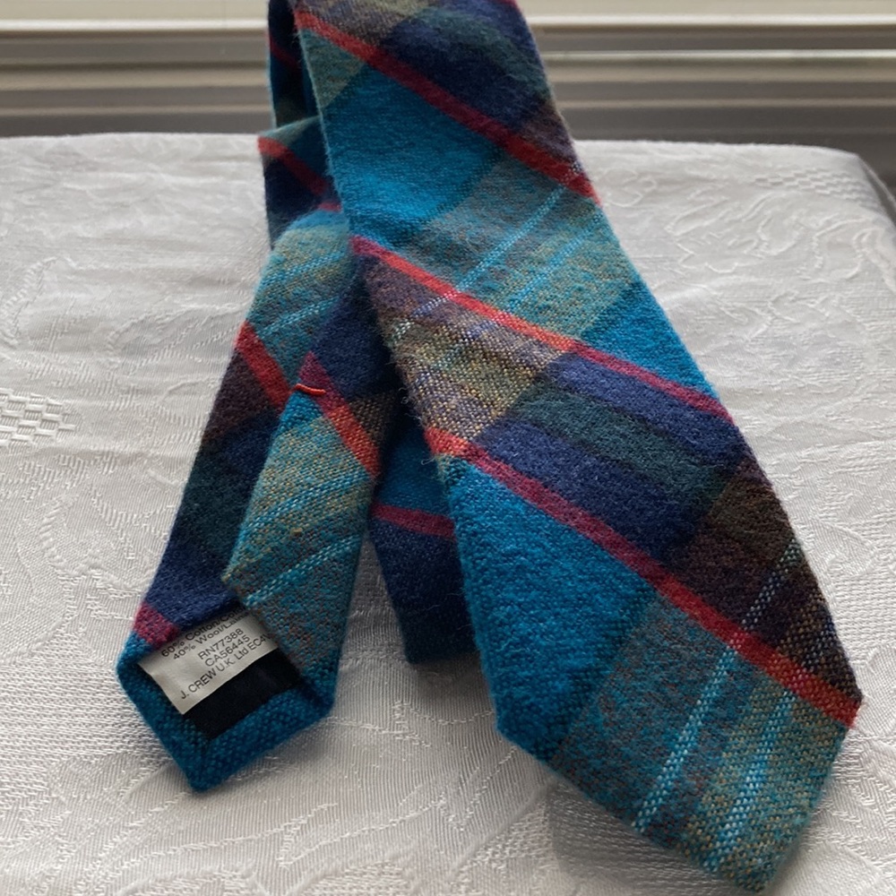 J Crew Handmade in USA Plaid Necktie